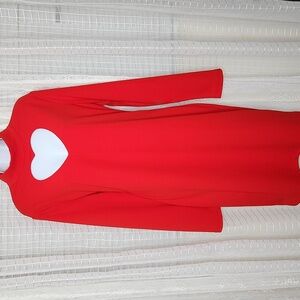 Gabrielle Union Red Long-Sleeve Mini Dress w/ Heart Cut-Out @ Chest SzXL